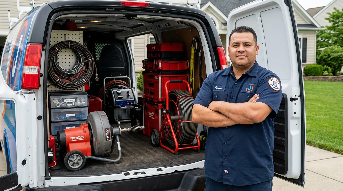 Professional drain cleaning equipment and Johns Plumbing LLC plumber in Tacoma