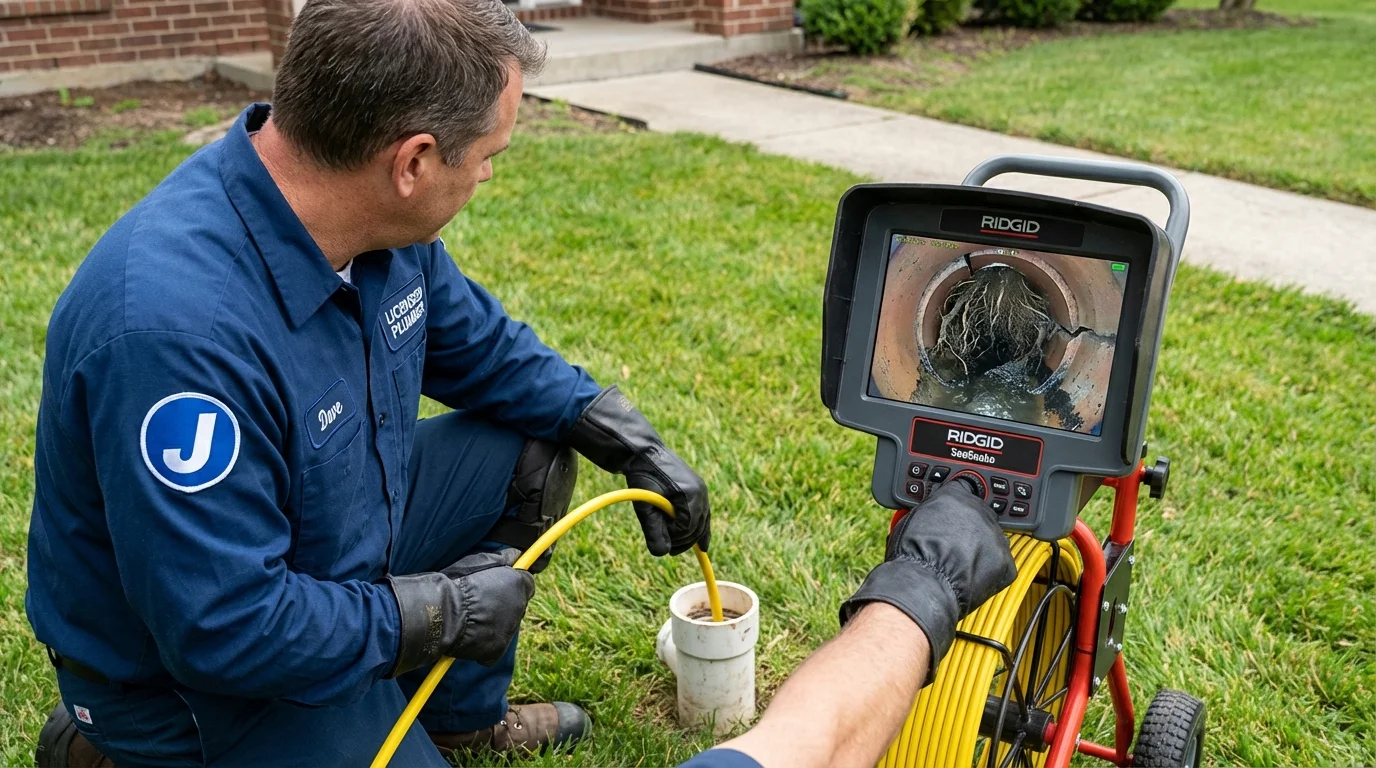 Sewer camera inspection being performed by Johns Plumbing LLC in Tacoma